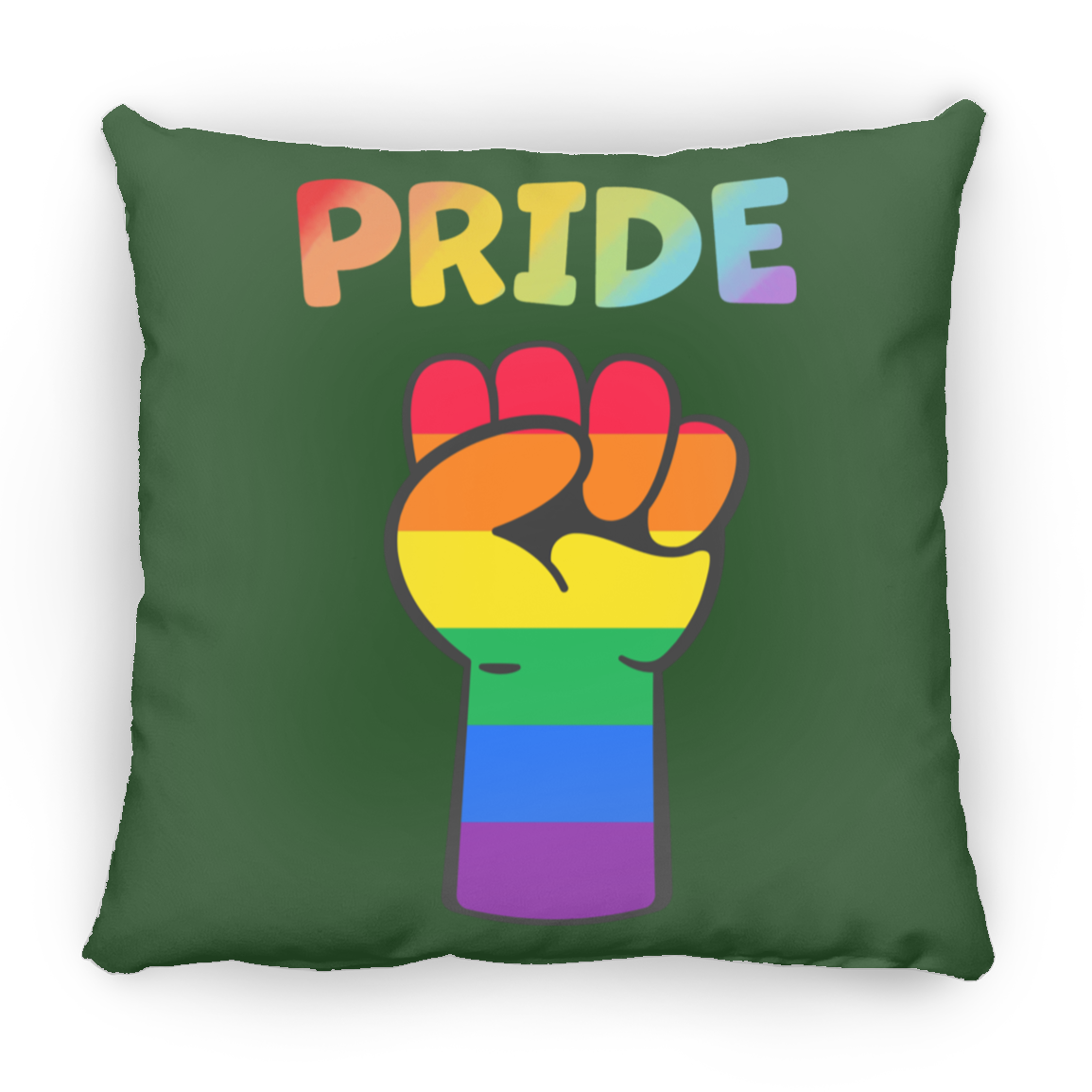 Rainbow Pride Fist Sqaure Pillow