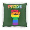 Load image into Gallery viewer, Rainbow Pride Fist Sqaure Pillow