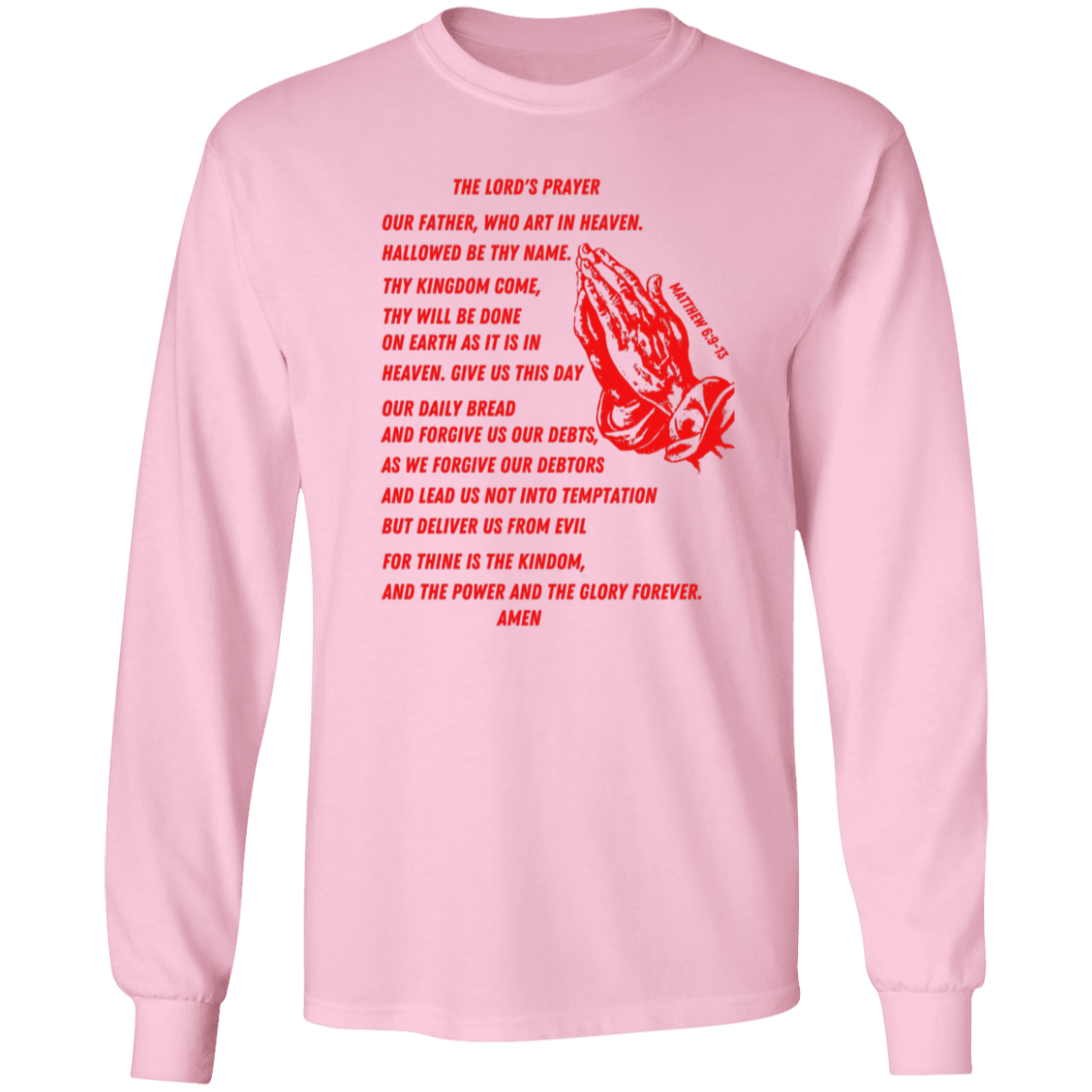 Lord's Prayer Long Sleeve T-shirt Red