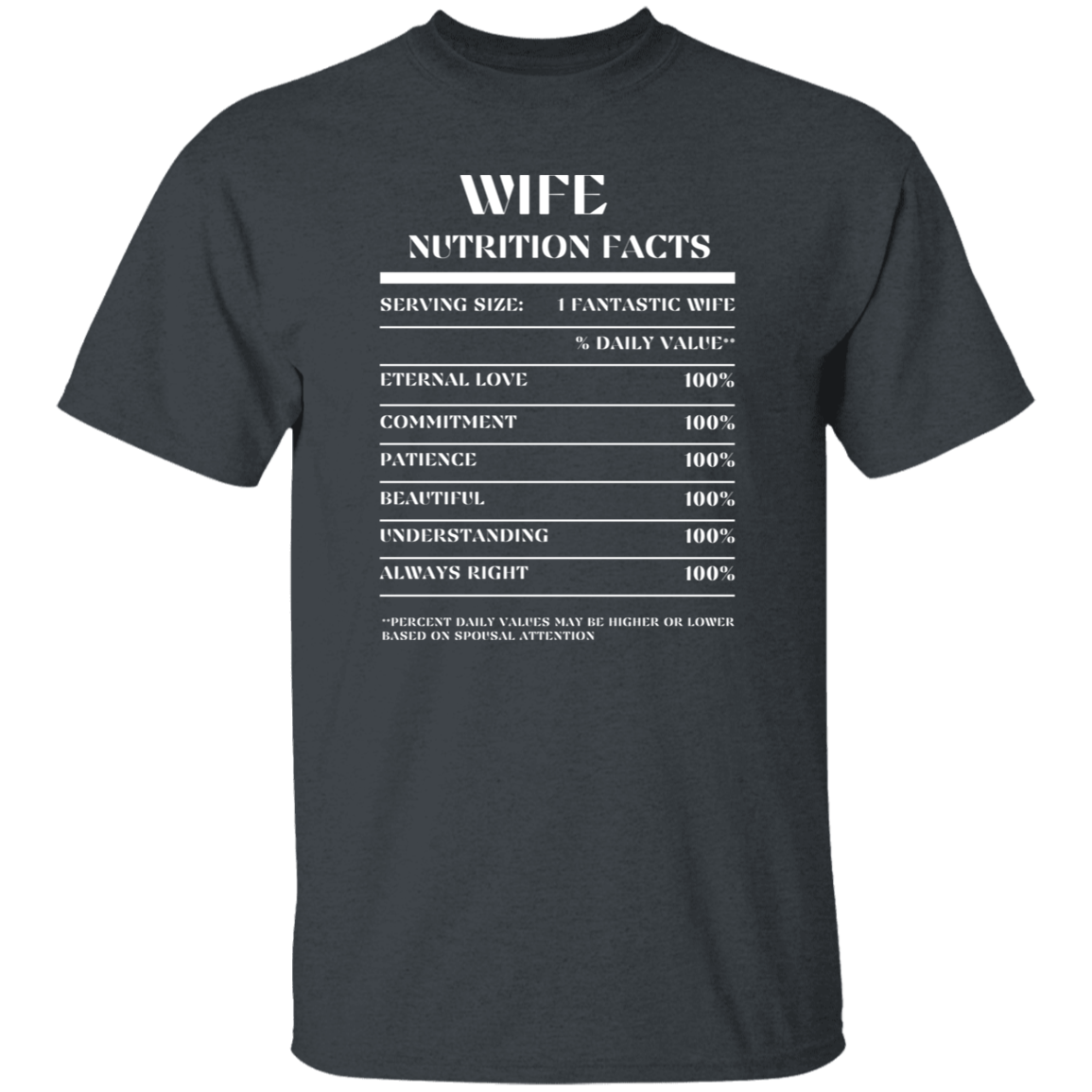 Nutrition Facts T-Shirt SS - Wife - White