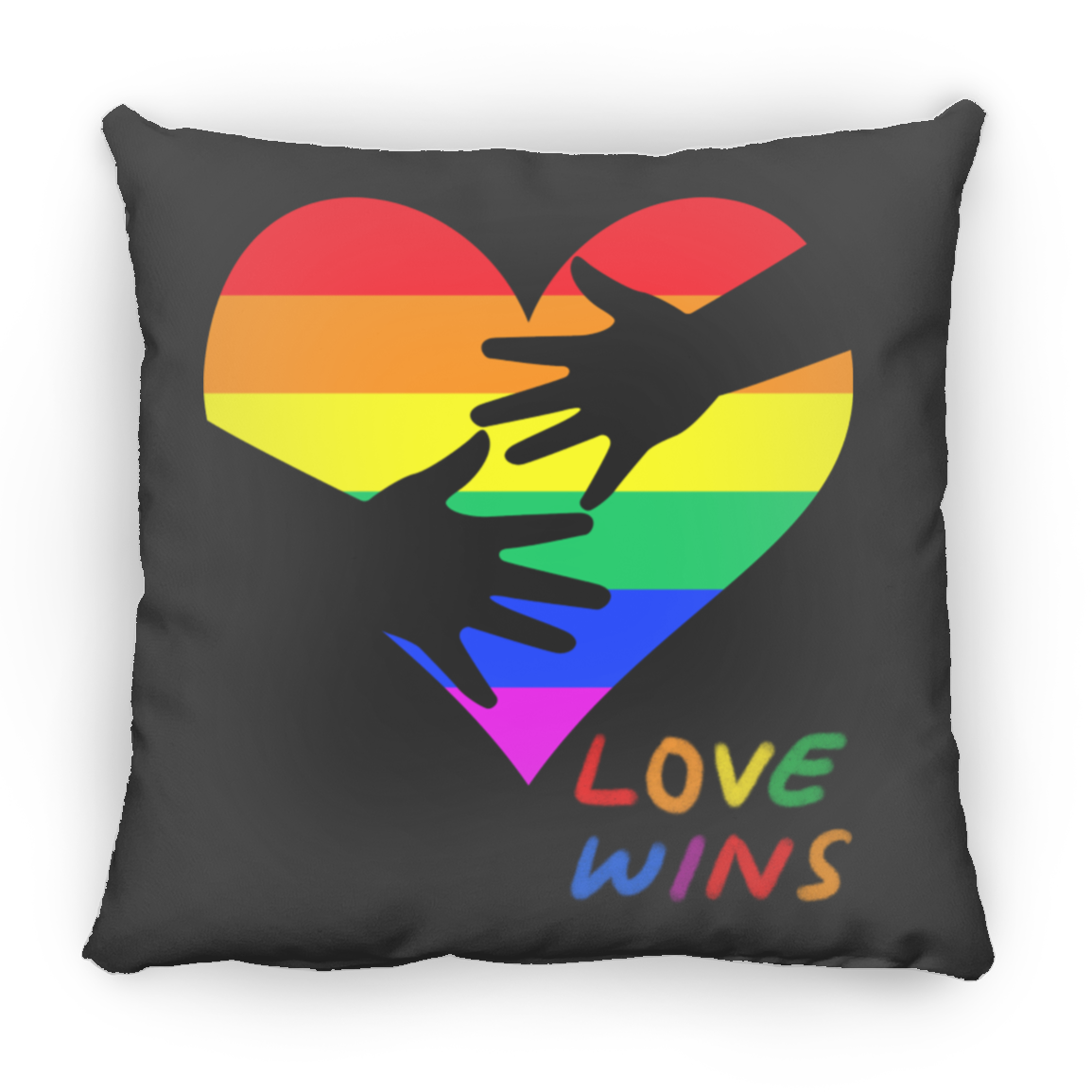 Love Wins Heart Square Pillow