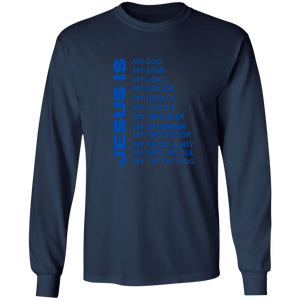 Jesus Is Christian T-Shirt - Long Sleeve Blue