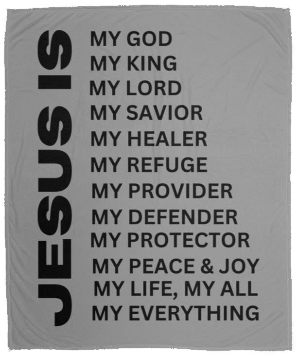 Jesus Is Cozy Plush Fleece Blanket - Black