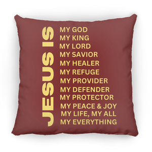 Jesus Is Christian Pillow Gold