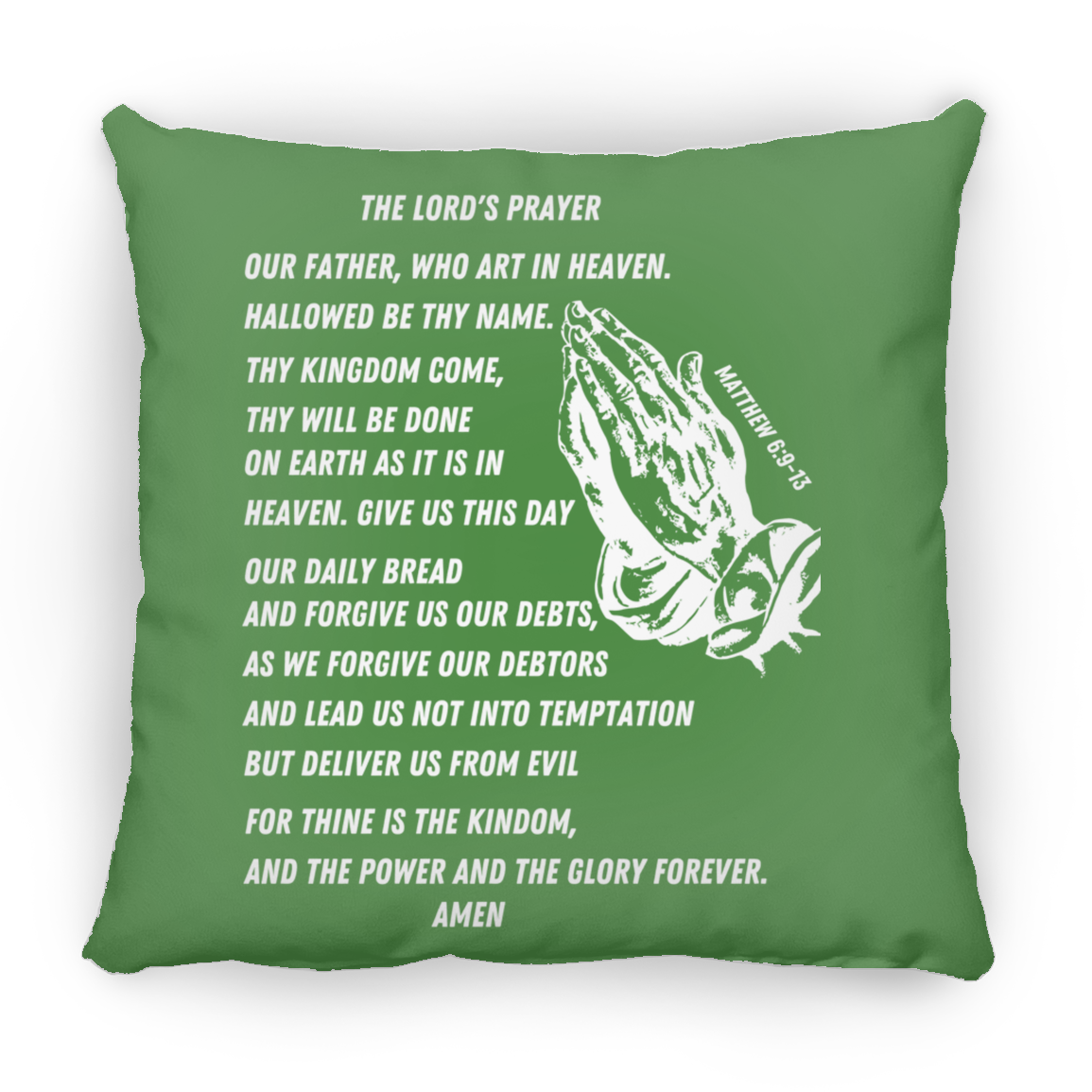 Lord's Prayer White Pillow