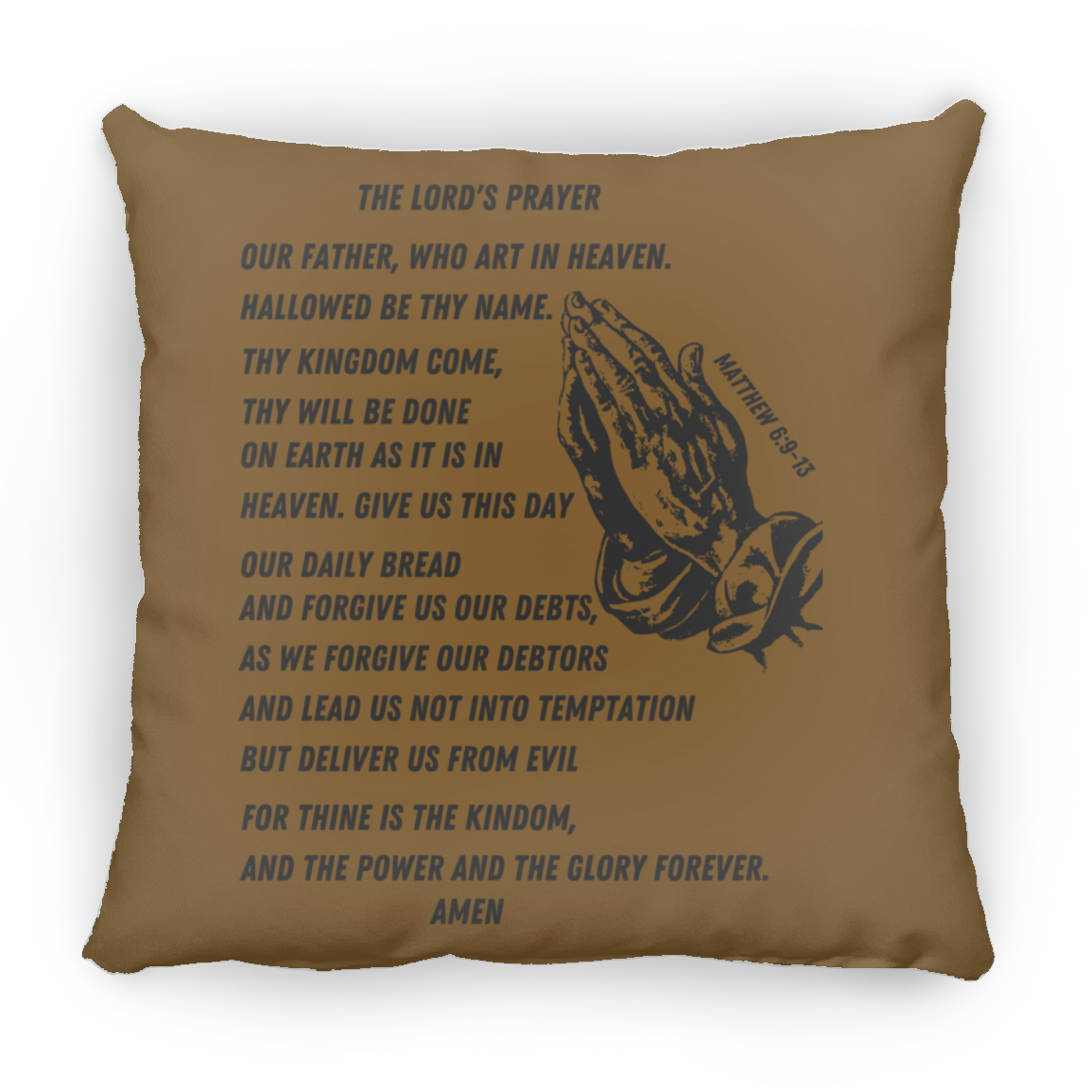 Lord's Prayer Black Pillow