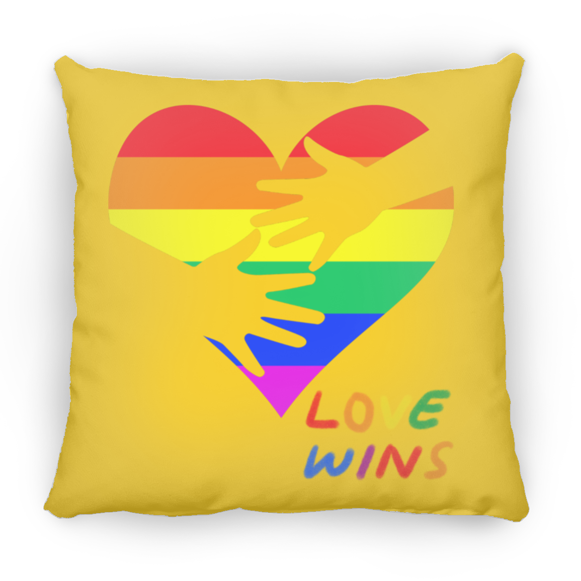 Love Wins Heart Square Pillow