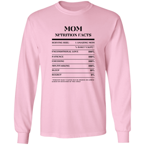 Nutrition Facts T-Shirt LS - Mom - Black