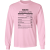 Nutrition Facts T-Shirt LS - Mom - Black