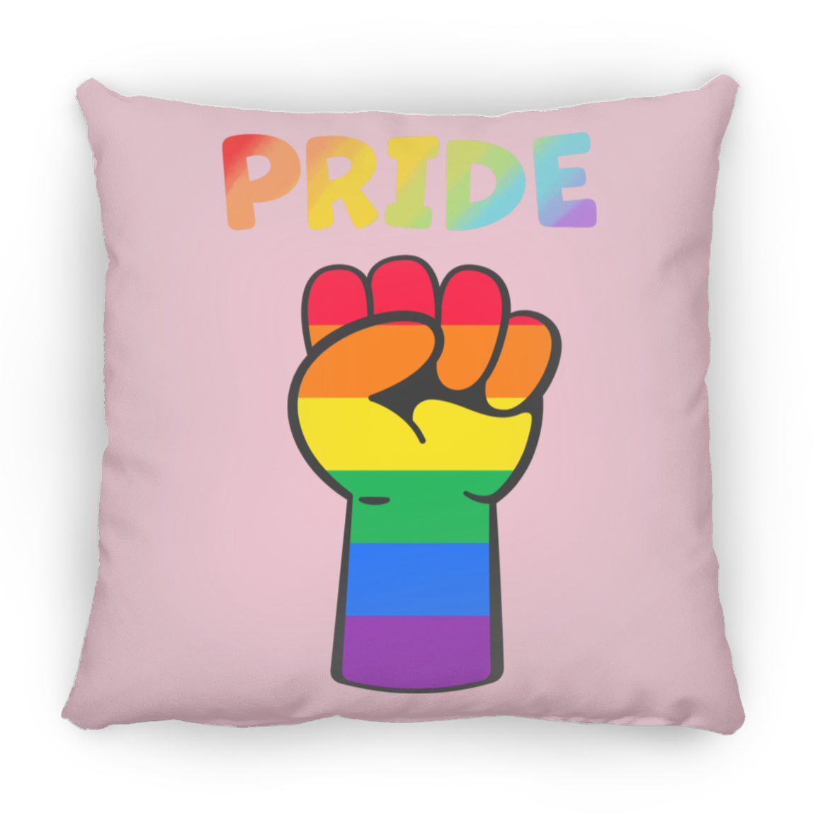 Rainbow Pride Fist Sqaure Pillow