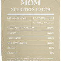 Nutrition Facts Mom Cozy Plush Fleece Blanket - White