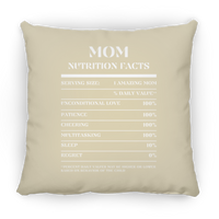 Nutrition Facts Pillow - Mom - White