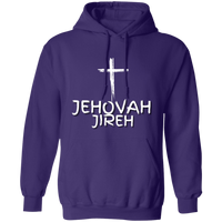 Jehovah Jireh Pullover Hoodie Front & Back - White