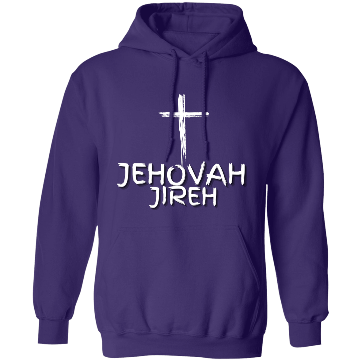 Jehovah Jireh Pullover Hoodie Front & Back - White