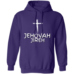 Jehovah Jireh Pullover Hoodie Front & Back - White