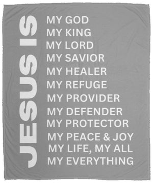 Jesus Is Cozy Plush Fleece Blanket - White