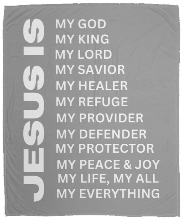 Jesus Is Cozy Plush Fleece Blanket - White