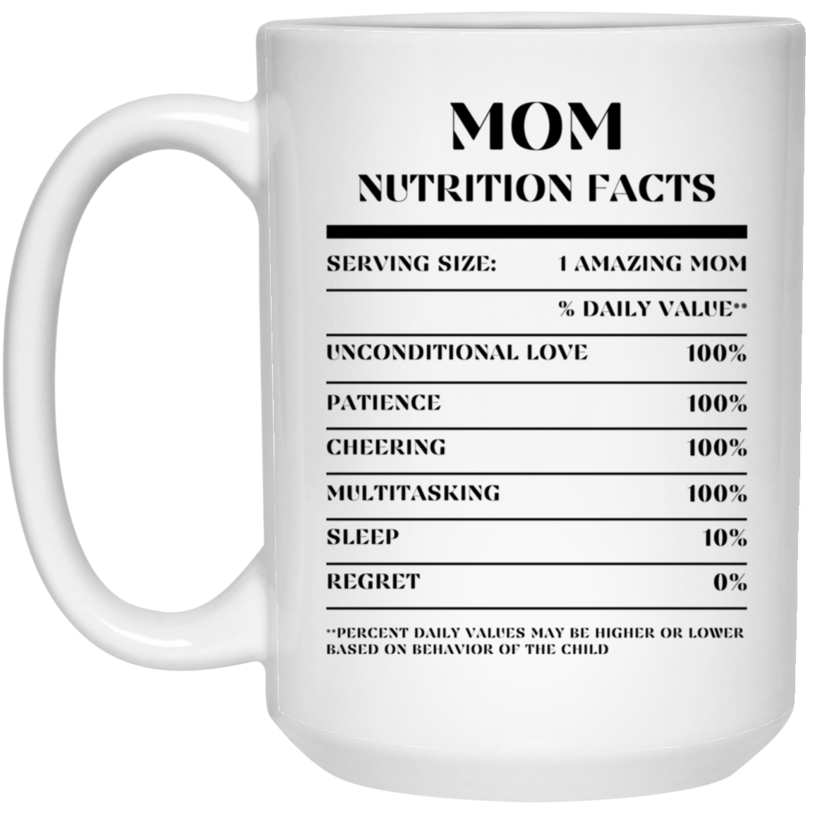 Nutrition Facts Mug - Mom