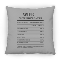 Nutrition Facts Pillow - Wife - Black