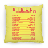 Emergency Bible Numbers Christian Pillow Red