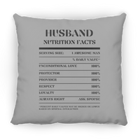 Nutrition Facts Pillow - Husband - Black