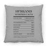 Nutrition Facts Pillow - Husband - Black
