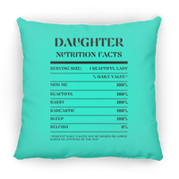Nutrition Facts Pillow - Daughter - Black