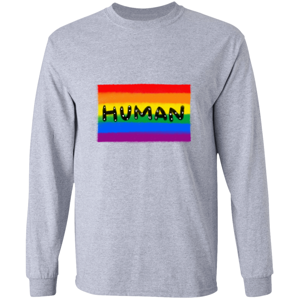 Human Pride Flag Long Sleeve Shirt