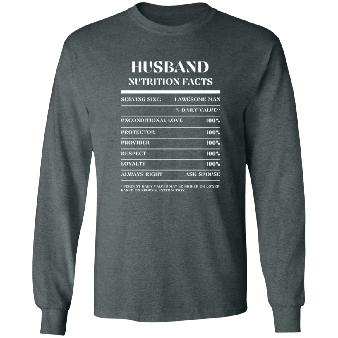 Nutrition Facts T-Shirt LS - Husband - White