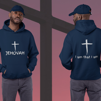 Jehovah Pullover Hoodie Front & Back - White