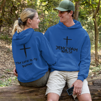 Jehovah Nissi Pullover Hoodie Front & Back - Black
