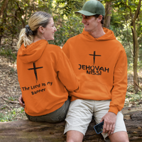 Jehovah Nissi Pullover Hoodie Front & Back - Black