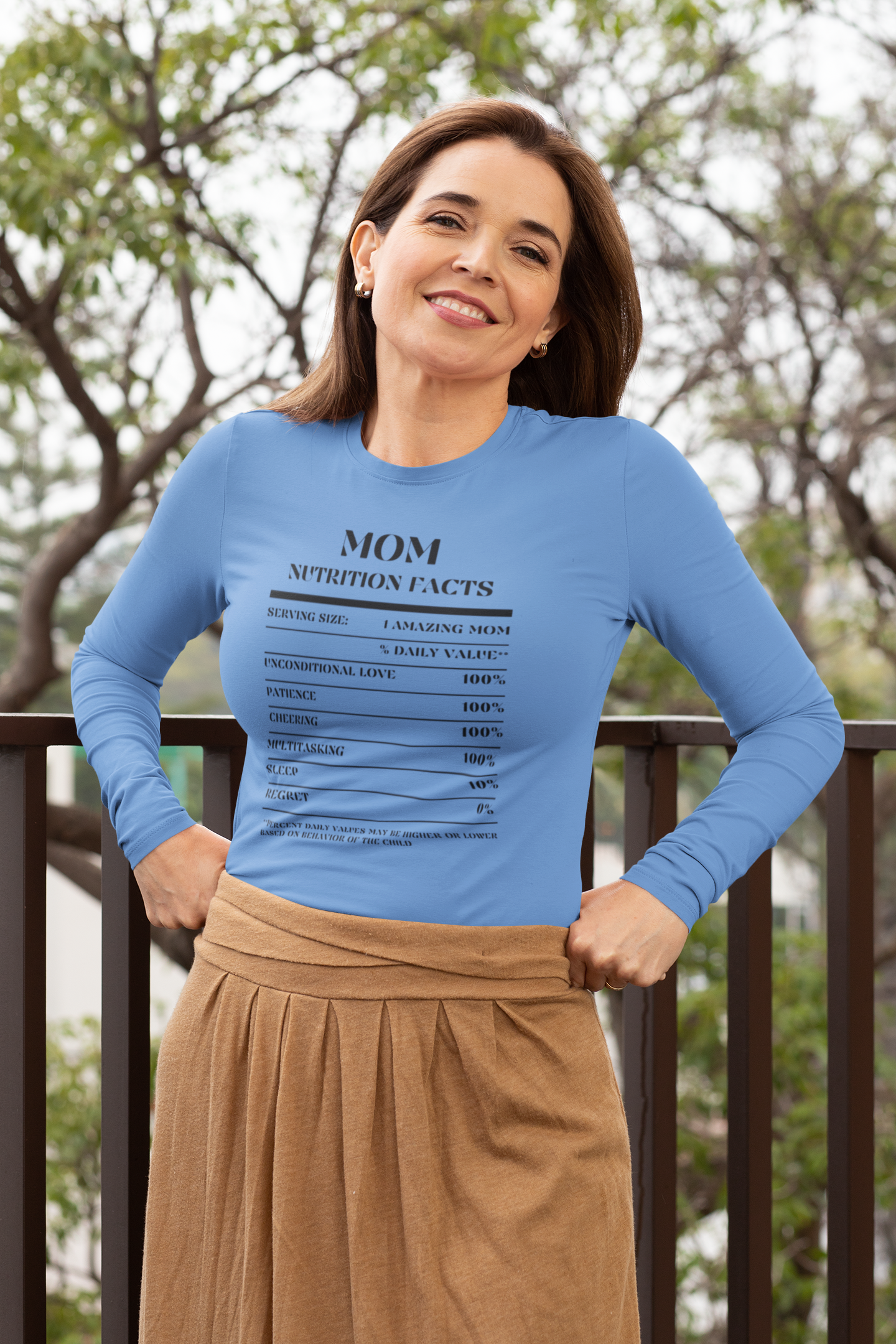 Nutrition Facts T-Shirt LS - Mom - Black