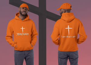 Jehovah Pullover Hoodie Front & Back - White