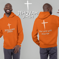 Jehovah Jireh Pullover Hoodie Front & Back - White