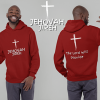 Jehovah Jireh Pullover Hoodie Front & Back - White