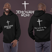 Jehovah Rohi Pullover Hoodie Front & Back - White