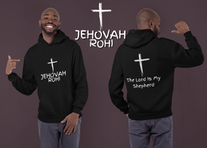 Jehovah Rohi Pullover Hoodie Front & Back - White