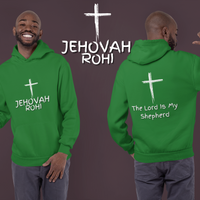 Jehovah Rohi Pullover Hoodie Front & Back - White