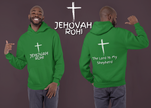 Jehovah Rohi Pullover Hoodie Front & Back - White