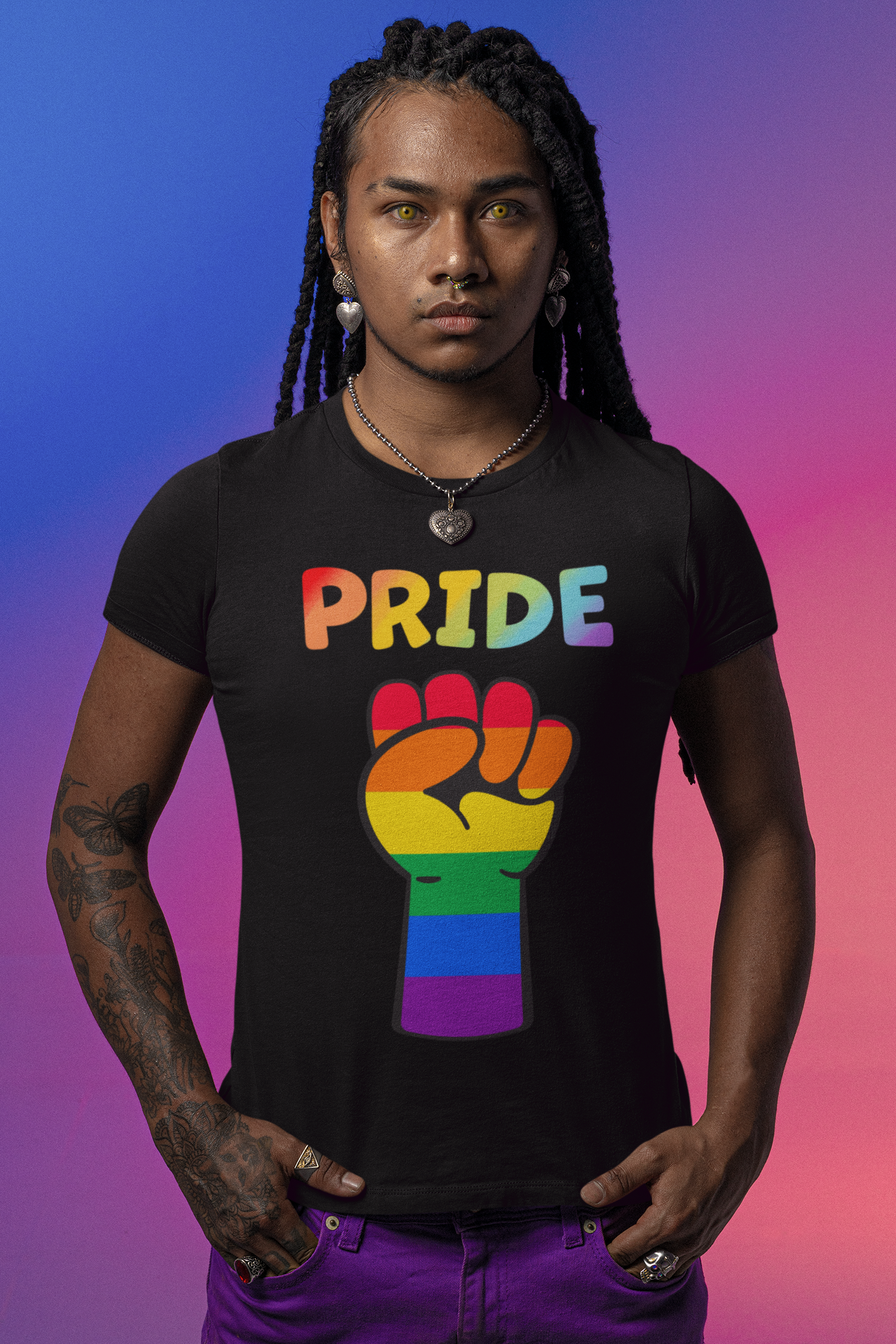 Rainbow Pride Fist Short Sleeve Shirt