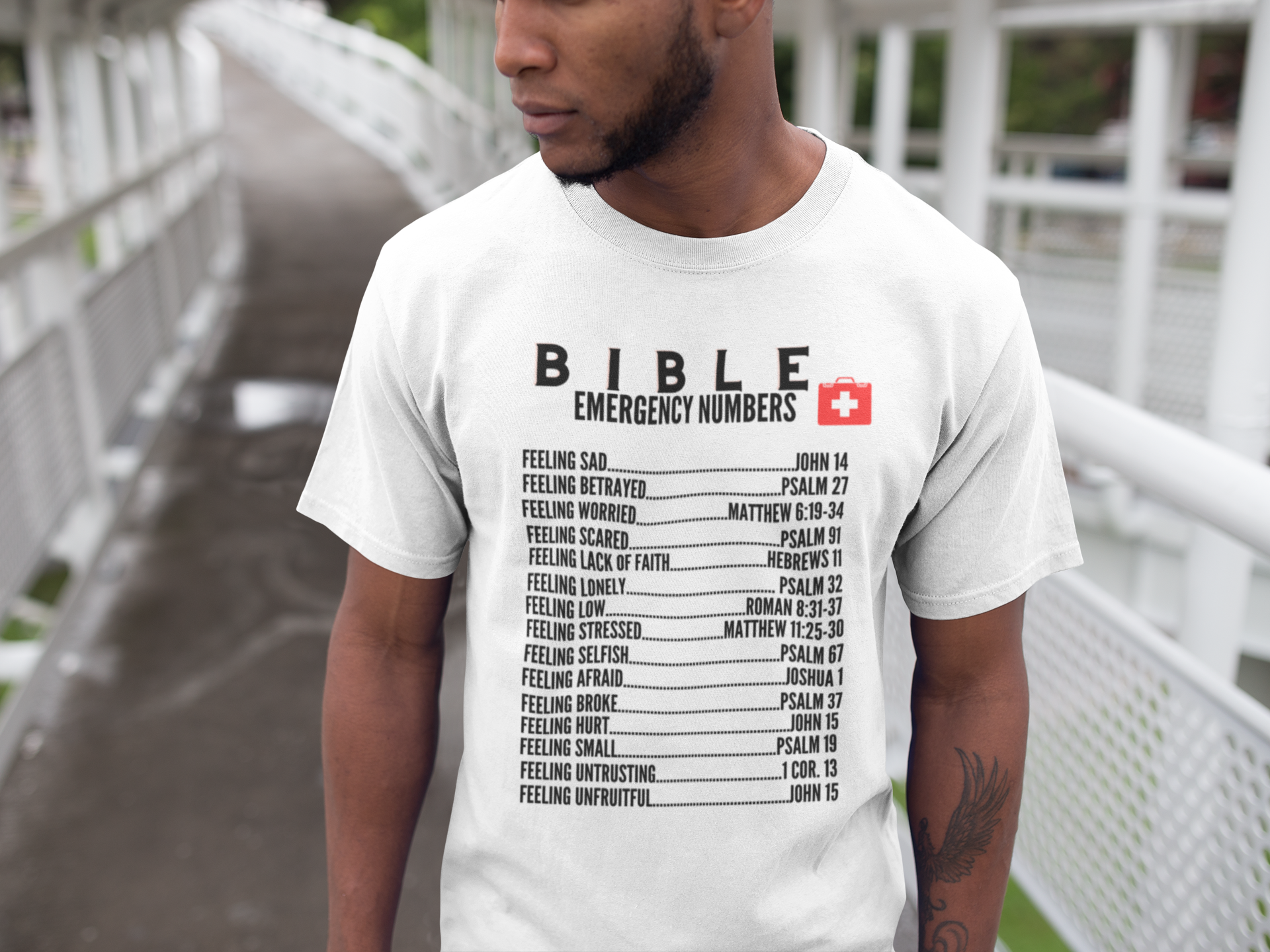 Emergency Bible Numbers Short Sleeve Shirt - Black