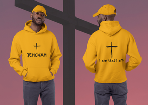 Jehovah Pullover Hoodie Front & Back - Black