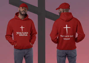 Jehovah Rapha Pullover Hoodie Front & Back - White