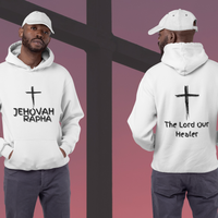 Jehovah Rapha Pullover Hoodie Front & Back - Black