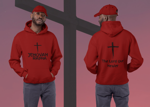 Jehovah Rapha Pullover Hoodie Front & Back - Black