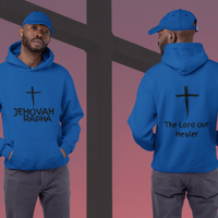 Jehovah Rapha Pullover Hoodie Front & Back - Black