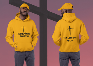 Jehovah Rapha Pullover Hoodie Front & Back - Black