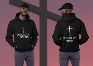 Jehovah Rapha Pullover Hoodie Front & Back - White