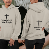 Jehovah Shammah Pullover Hoodie Front & Back - Black